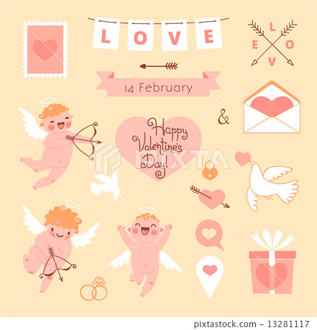 Valentine's Day set of elements for design. 13281117
