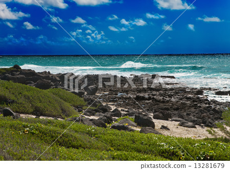 Mauritius. Stony landscape of the island Gabriel... Mauritius. Stony landscape of the island Gabriel... 13281679