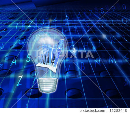 燈泡和互聯網的高層建築 13282448