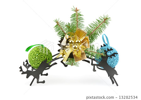 Christmas decorations isolated on white background Christmas decorations isolated on white background 13282534