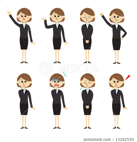 Young woman pose set in suit 13282550