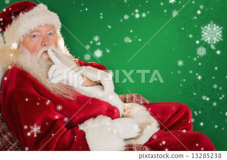 Composite image of santa asking for quiet Composite image of santa asking for quiet 13285238