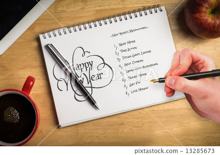 Composite image of hand writing with fountain pen 13285673