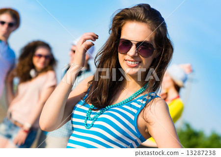 stylish young woman in sunglasses stylish young woman in sunglasses 13287238