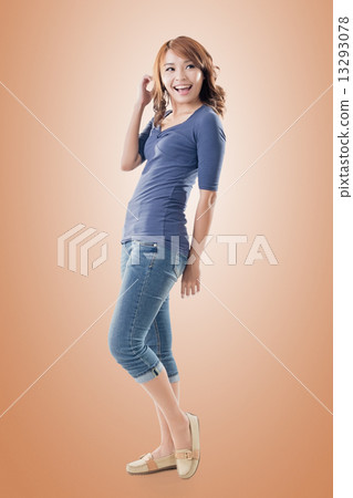 Excited Asian young girl 13293078