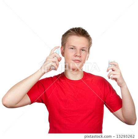 teenager spraying fragrance perfume teenager spraying fragrance perfume 13293262
