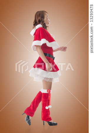 Asian Christmas girl walk Asian Christmas girl walk 13293478