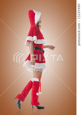 Asian Christmas girl walk 13293480