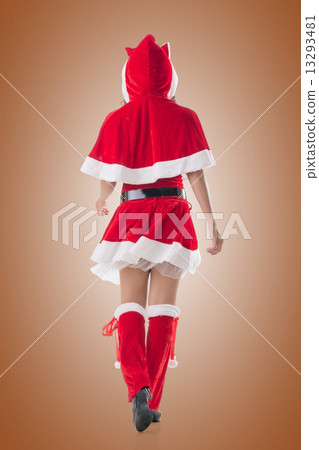 Asian Christmas girl walk Asian Christmas girl walk 13293481