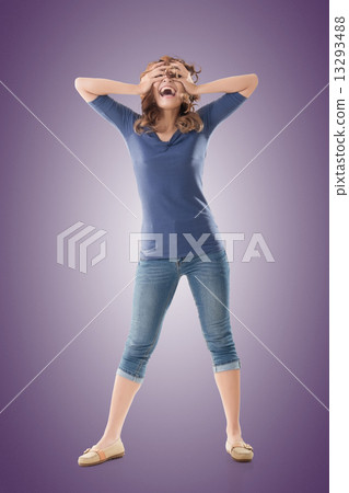 Excited Asian young girl 13293488