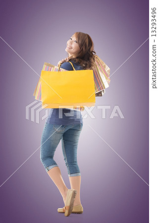 Cheerful shopping woman 13293496