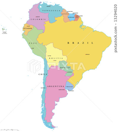 South America Single States Map South America Single States Map 13294020