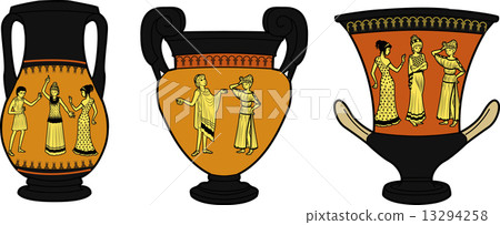 Ancient Greek utensil three vases Ancient Greek utensil three vases 13294258