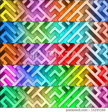 Set of colorful maze headers Set of colorful maze headers 13295160