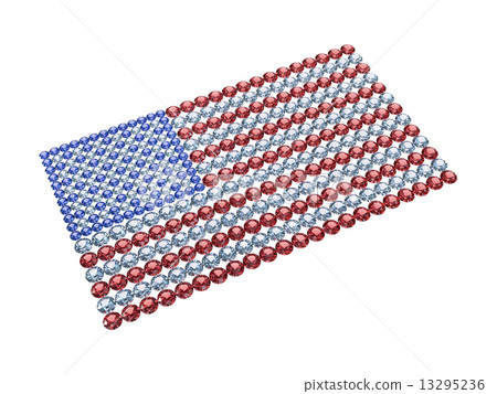 USA flag composed of different color brilliants 13295236