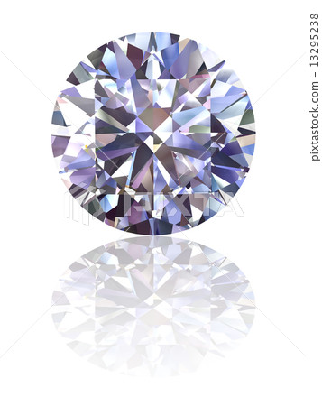 Diamond on glossy white background 13295238