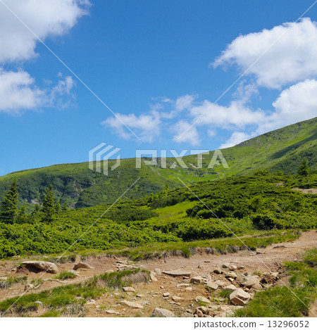 mountain slopes and blue sky mountain slopes and blue sky 13296052