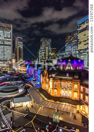 Tokyo Station Memorial Light Up and Night Sky 13297168