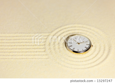 Japanese rock-garden in a miniature with watch 13297247