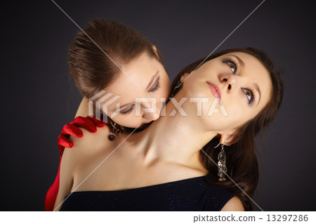 Two girls portrayed vampire and the sacrifice 13297286