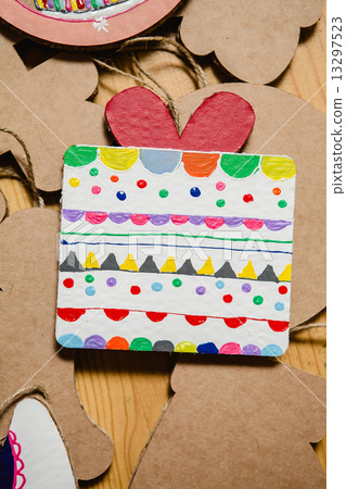 Cardboard toys for the Christmas tree or garland. New year decorations. Cardboard toys for the Christmas tree or garland. New year decorations. 13297523