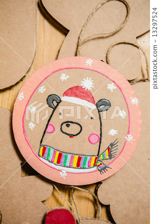 Cardboard toys for the Christmas tree or garland. New year decorations. Cardboard toys for the Christmas tree or garland. New year decorations. 13297524