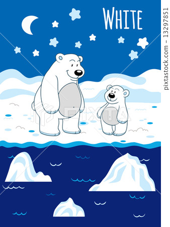 Colors for kids: white (polar bears and winter night) Colors for kids: white (polar bears and winter night) 13297851