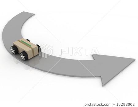 cardboard box with car wheels. Concept of logistics, delivery and shipping cardboard box with car wheels. Concept of logistics, delivery and shipping 13298008