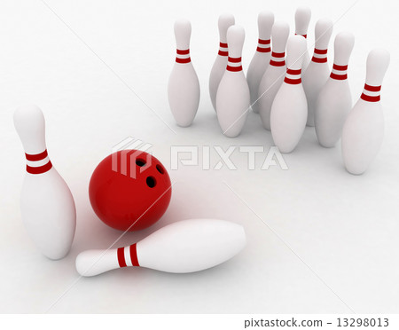 3d render of bowling on white background 13298013