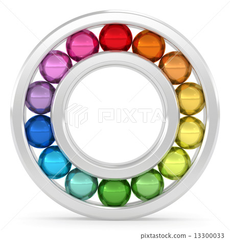 Bearing with colorful balls on white background Bearing with colorful balls on white background 13300033