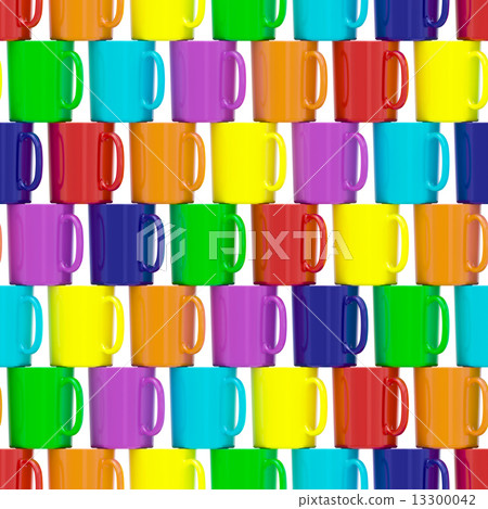 Seamless background composed of colorful ceramic cups Seamless background composed of colorful ceramic cups 13300042