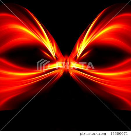 Abstract mask of red and yellow rays on black 13300071