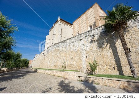 Wide angle view of Santa Clara Convent and wall in Tordesillas 13301483