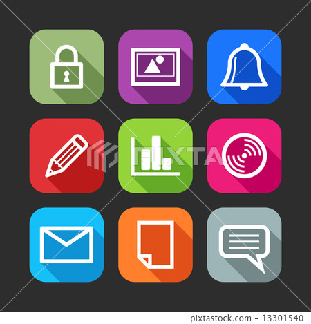 flat icons for web and mobile applications... - Stock Illustration ...