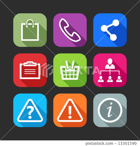 flat icons for web and mobile applications... - Stock Illustration ...