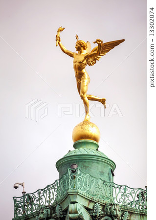 Statue on top of the July column in Paris, France 13302074