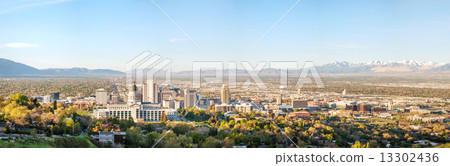 Salt Lake City panoramic overview 13302436