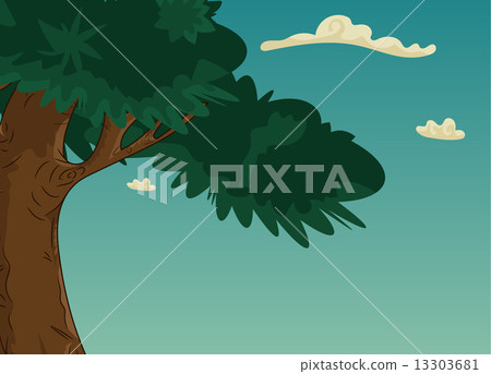 Summer landscape with trees and foliage 13303681