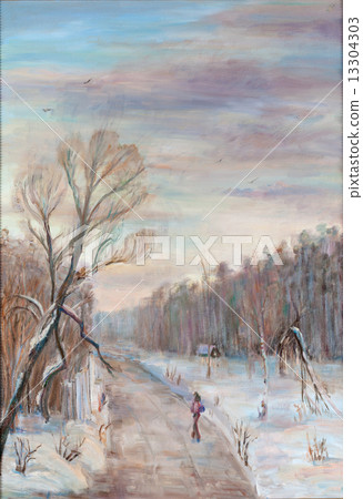 Winter,  sunset 13304303