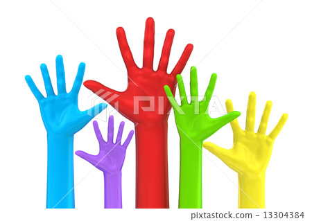 Colorful five hands 13304384