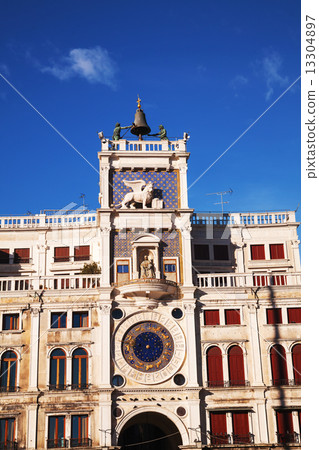 Close up of Clock Tower at San Marco square in Venice 13304897