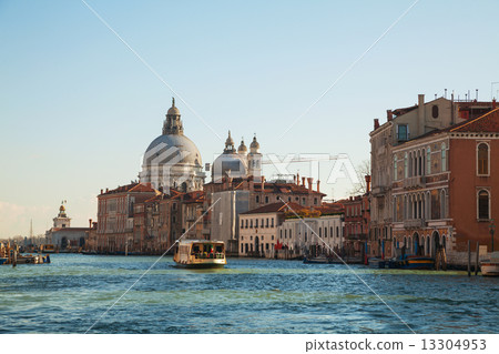Basilica Di Santa Maria della Salute with vaporetto floating at 13304953