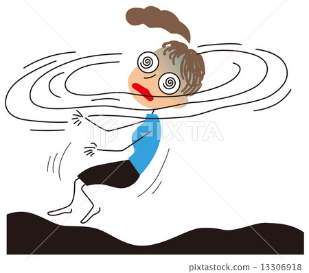A woman suffering from terrible dizziness 13306918