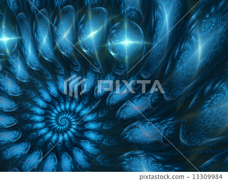 Blue abstract snail 13309984