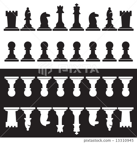 set of black and white chess pieces eps10 set of black and white chess pieces eps10 13310945