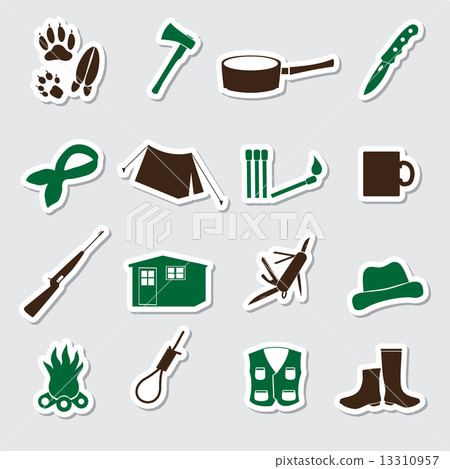 simple backwoodsman stickers set eps10 simple backwoodsman stickers set eps10 13310957