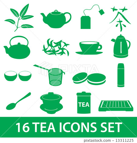 tea icons set eps10 13311225