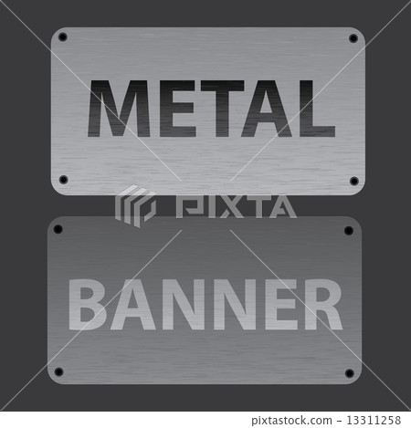 metal texture banners replaceable text eps10 13311258