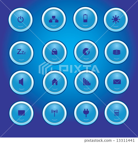 laptop and PC indication blue light buttons eps10 laptop and PC indication blue light buttons eps10 13311441