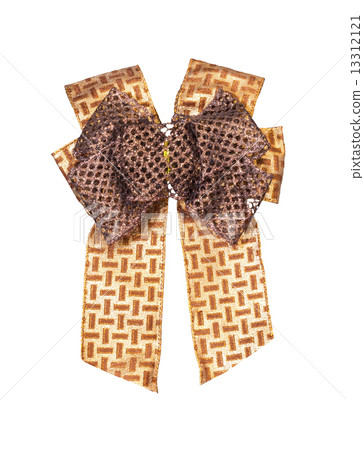 Brown gift bow isolated 13312121